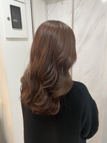 ネウィ 川崎(newi)&nbsp;丸型卵形切りっぱなしボブエアリーロング美髪ピンクブラウン川崎