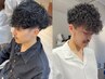 【新規】スペインカール＋メンズカット＋炭酸シャンプー￥13000 