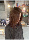 オレンジブラウン☆レイヤーカット