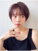 ショートレイヤー/大人ショート/ピンクベージュ