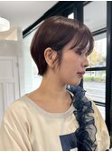透明感ブラウン/ショートカット/顔まわりカット