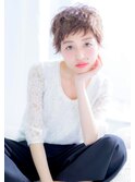 小顔ベリーショート 無造作パーマ