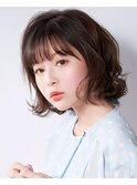 ２０代３０代４０代大人かわいい小顔ひし形ふんわりボブ
