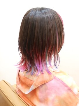 シャンティ ウルフ×インナーカラー★ピンク＆ブルー