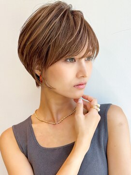 バンプ ギンザ(BUMP GINZA) 30代、40代/丸みくびれショートボブ×白髪染めハイライト/大宮