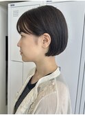 切りっぱなしボブ/ブルーブラック/ミニボブ/似合わせカット
