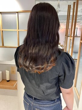 ラミエ バイ メルト 吉祥寺(lamie by melt) "久保田"韓国風ヘアインナーカラーオレンジカラーダークブラウン