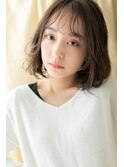 □シースルーバングマロンベージュ抜け感ボブ316-2上尾20代30代