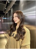 暗髪/ツヤ髪/韓国/レイヤーカット/前髪カット/トリートメント/栄
