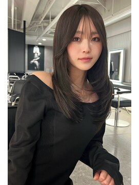 ランズ(LANDS) くすみベージュ　レイヤーカット 【韓国ヘア 大阪 梅田】