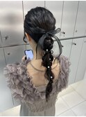 【新宿駅/新宿三丁目/ヘアセット/編みおろし/結婚式ヘア】