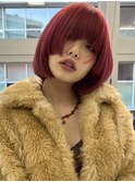 xブリーチ/イメチェン/ホワイトブロンド/外ハネボブ/美髪/