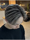 メンズバレイヤージュセンターパートブリーチデザインカラー岡山