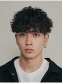 刈り上げスペインカール波巻きスパイラルシャドウパーマ黒髪原宿