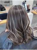 ハイライトデザインカラーフェイスフレーミングレイヤーカット