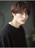ブラウンカラー マッシュショート ニュアンスパーマ 20代