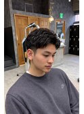 MEN’S HAIR/サーフカール/刈り上げセンターパート/津田沼