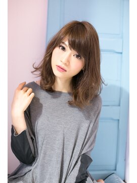 ヘアーアンドファッションシオミエイチ (hair＆fashion shiomi H) [shiomi H]くびれミディアム×シアーグレージュカラー