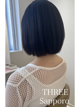 スリー(THREE) 王道骨格似合せボブ×暗髪×透明感【札幌】