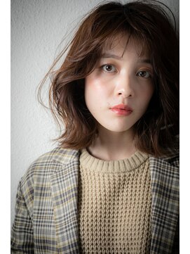 カバーヘア ブリス 戸田公園西口店(COVER HAIR bliss) モカブラウンレイヤーカットミディアムウルフv戸田公園30代40代