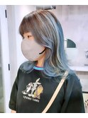 グラデーションホワイトブルー