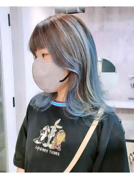 パープル(purple) グラデーションホワイトブルー