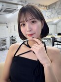 タッセルボブレイヤーカットグレージュブリーチ無し
