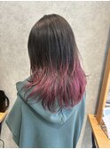 レイヤーカット×ピンクグラデーション