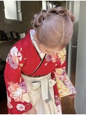 xヘアセット/イメチェン/ホワイトブロンド/外ハネボブ/美髪/