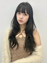 美髪デジタルパーマ薄めバング丸みワンカールシースルーバング