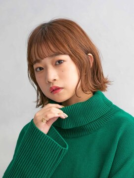 アース 溝の口店(HAIR&MAKE EARTH) 大人美人外ハネボブショコラアッシュ前髪小顔カットモテ髪