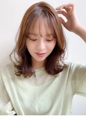 ミディアムレイヤー、外ハネボブ、グレージュ、脱白髪染め☆
