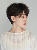 丸みショート・ボブ/丸顔/前髪あり/絶壁解消/40代/30代/長め