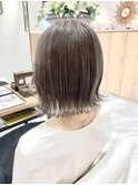 20代30代グレージュ外ハネボブくびれボブ伸ばしかけミディアム