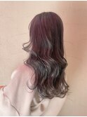 透明感アッシュグレージュロング