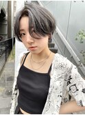 NUDE ダブルカラー 透け感 ハンサムショート 大人ショートボブ