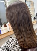 バイヤージュ髪質改善レイヤー透明感白髪染めグレージュ中野