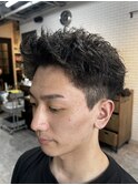 ピンパーマ×スパイキーショート