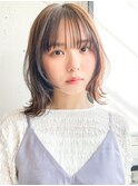 ◎ミニウルフホワイトグレージュデジタルパーマチェリーブラウン