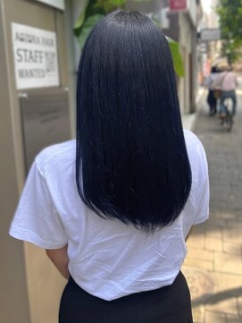 ローレンアンドパレード 並木坂店(Lauren&Parade) ネイビーブルー　ダブルカラー　艶髪　美髪　寒色系カラー