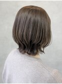 白髪ぼかし/ミニウルフ/チェリーブラウン/ホワイトグレージュ141