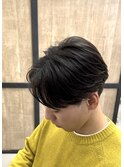 大分メンズ毛流れニュアンスフェザーパーマ刈り上げショート