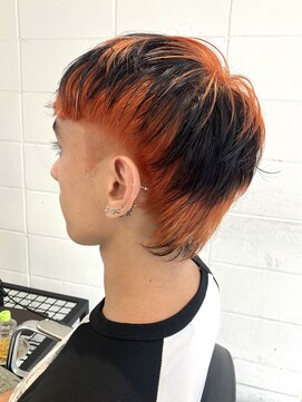 ココ 原宿(KOKO) マレットヘアメンズブリーチデザインカラースパイキーショート