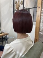 ニコ 四街道(nico)&nbsp;スタイル超長持ち◎ミニミニボブ◎切りっぱなし◎チェリーレッド