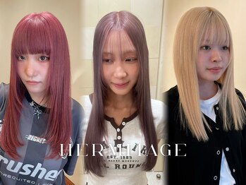 ブリーチなしダブルカラー/ダブルカラー/ブリーチ/ウルフカット　HERMITAGE