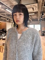 ネイビー(nvy)&nbsp;ブツ重バング×柔らかレイヤー