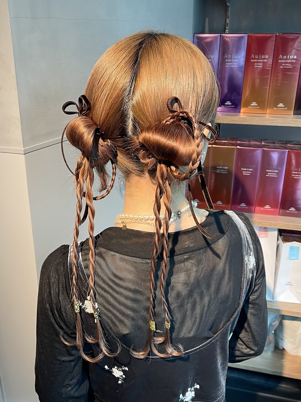 ツインカチモリ】結婚式銀座お団子タイトヘアセットアレンジ
