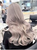 ダブルカラーホワイトミルクティーベージュシャギーカット韓国