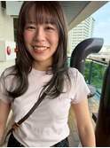 透明感シアーブラウン/レイヤーカット/顔まわりカット