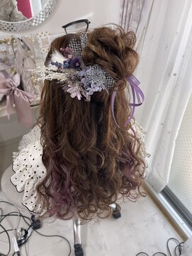 アチーブ エムプラス 茶屋町店(Achieve m +) お団子ハーフアップ(大阪梅田茶屋町ヘアセット専門店Achieve m+)